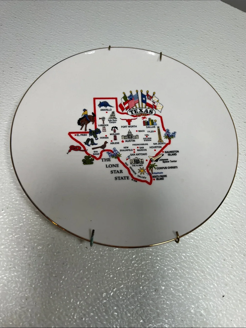 Vintage Texas The Lone Star State 7” Collectors Plate